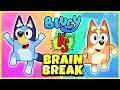 BLUEY RACES | Bingo vs Bluey Brain Break | Bluey Freeze Dance | Floor is lava | Kids Dance Songs