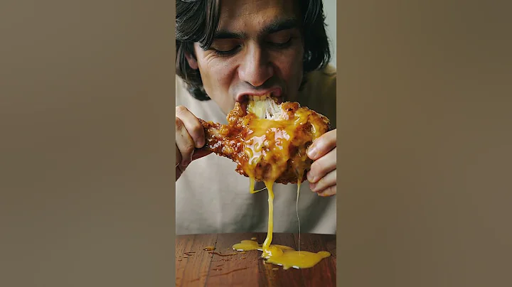 Giant Crispy Chicken Leg with Cheese Sauce 🧀🔥 | ASMR Ultimate Crunch Sound