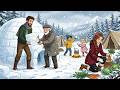 Building a Snow House from Scratch | Harvesting, Roofing &amp; Making Furniture | Ghibli-Style ASMR