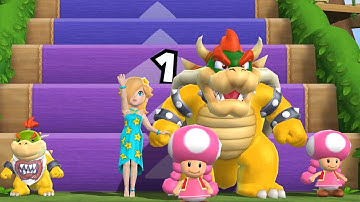 Mario Party 9 Gameplay Bowser Jr vs Rosalina vs Bowser vs Toadette Epic Step It up Battle