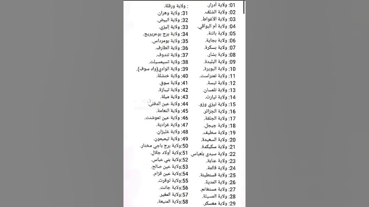 ترتيب الولايات الجزائرية 58
