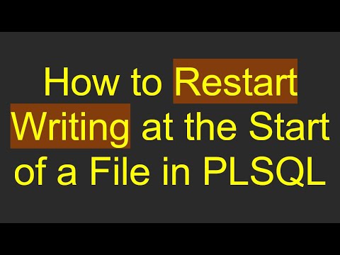 How to Restart