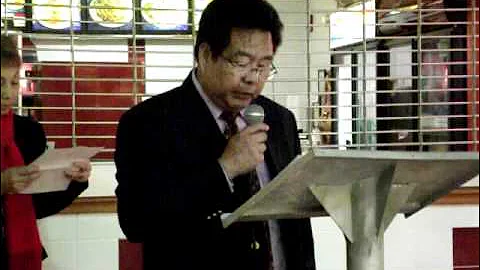 Jess Malgapo introducing Pres. Fidel Ramos