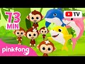 [TV for Kids] 🐒 BEST Monkey Banana Dance   Baby Shark! | Summer Outdoor Songs | Pinkfong for Kids