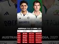 Australia Tour of India 2027 – Full Test Series Schedule Announced. #cricket #cricketfans #ipl #csk