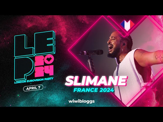 🇫🇷 Slimane Mon Amour (France 2024) - LIVE @ London Eurovision Party 2024 class=