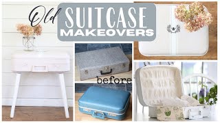 Suitcase Makeovers ~ Vintage Suitcase Repurpose ~ Suitcase Upcycle ~ Trash to Treasure Makeovers
