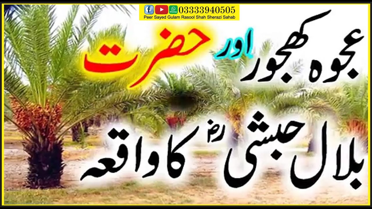 Ajwa Khajoor Aur Hazrat BilalRAKa Waqia by Peer sayed ghulam Rasool sha sherazi Ali por