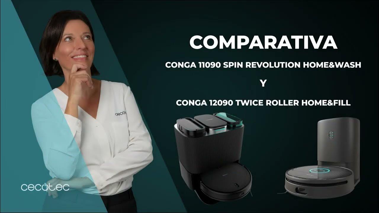 Robot Aspirador - CECOTEC Conga 12090 Twice Roller Home&Fill, 1000 W, 120  min, 33 dB(A), Black