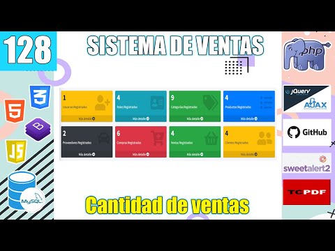 128 Cantidad de VENTAS en el DASHBOARD SISTEMA DE VENTAS (PHP y MySql) FullStack