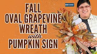 Fall Oval Grapevine Wreath with Pumpkin Sign | DecoExchange Live Replay