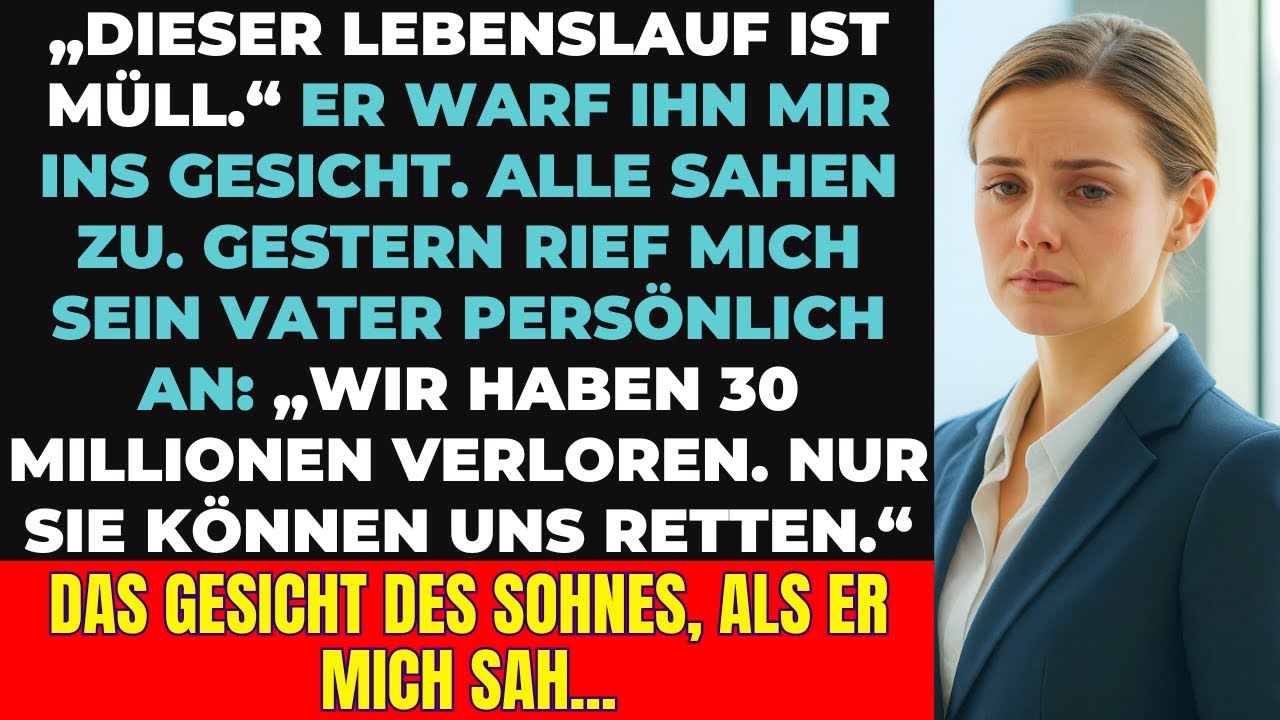Mein Chefsohn warf mir meinen Lebenslauf ins Gesicht – jetzt fleht er um meine Hilfe