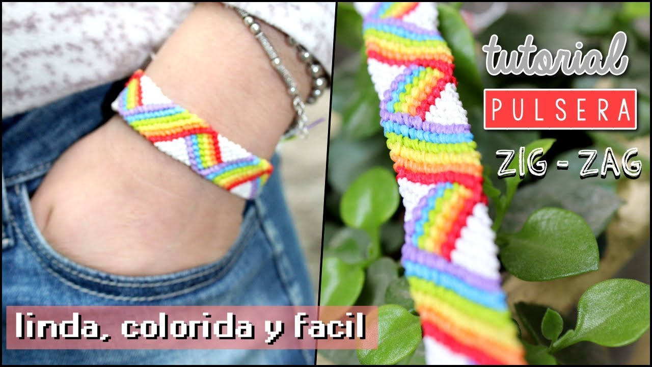 Pulsera de hilo Zig Zag Multicolor ! 3D🌈 Macrame / Friendship Bracelets
