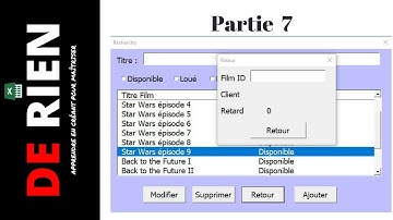 #7 gestionnaire de location sur Excel receptionner un film