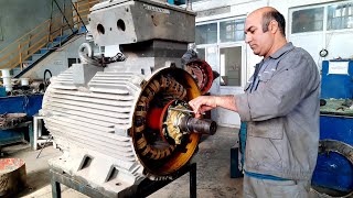 everything about the winding of electric motors||Full service electric motor 250KW 3000rpm ABB