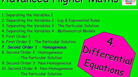 4.7 Differential Equations 7: Second Order 1 (Homogeneous) – Advanced Higher Maths Lessons