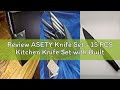 Review ASETY Knife Set - 15 PCS Kitchen Knife Set with Built-in Knife Sharpener Block - Stainless St