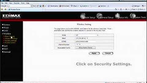 Edimax Broadband router - Setup WPA Wireless Security