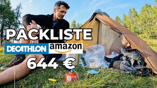 Packliste  GÜNSTIG | Leicht und GUT (5,3 kg) Trekking, Camping, Übernachten im Freien.