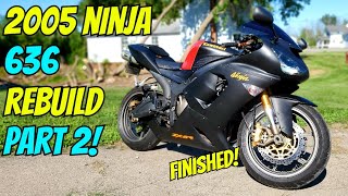 Restoring a WRECKED Kawasaki NINJA 636 (Pt.2 Finished!)