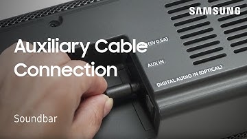 How to connect your Soundbar to an external device using an Aux cable | Samsung US