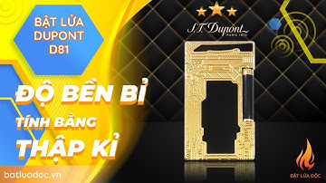 Hộp Quẹt Bật Lửa Ga Đá Dupont D81, Khắc Họa Tiết Hoa Văn Sơn Mài Tuyệt Đẹp