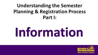 Understanding the Semester Planning & Registration Process - Information