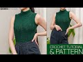 How to crochet a sleeveless turtleneck  pattern  tutorial diy