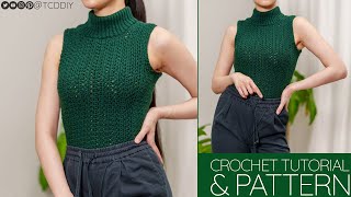 How to Crochet a Sleeveless Turtleneck | Pattern & Tutorial DIY