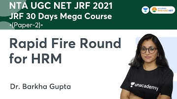 Rapid Fire Round for HRM | Management Code-17 | NTA UGC NET-JRF 2021 | Barkha Gupta