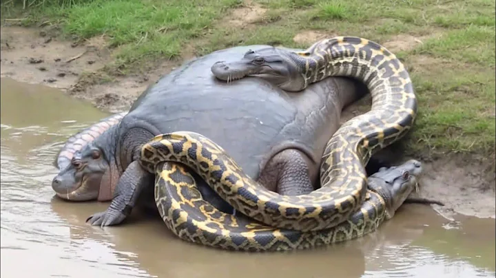 “A Giant Snake and an Alligator Sharing the Wetlands – Nature’s Unexpected Moments