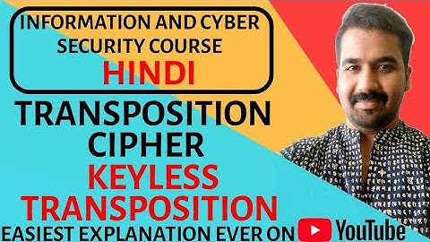 Transposition Cipher ll Keyless Transposition Technique Explained with Solved Example in Hindi