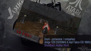 EN nowy80Retro #86 Doom comparison on Amiga 1200 030  50MHz and Atari Falcon 030 16MHz with DSP