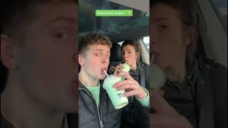Eating a Shamrock Shake from McDonald’s with my girlfriend!
