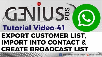 Genius POS Advance Tutorial 41 Export Customer List, Import into Contact and create Broadcast list