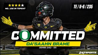 WATCH: 4-star TE Da'Saahn Brame commits to Oregon LIVE on 247Sports