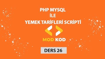 Php Dersleri - Ders 26- Yemek Tarifleri Scripti - Profil İşlemleri 3