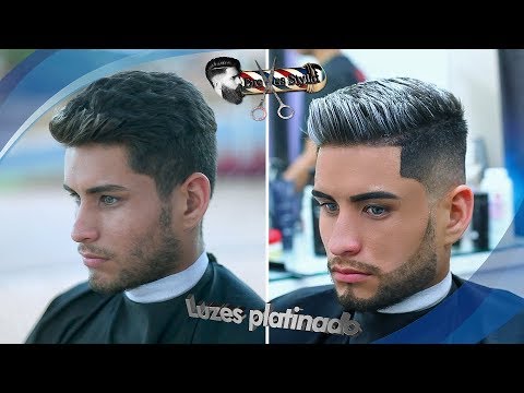 cabelo luzes platinado masculino