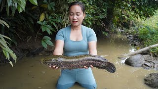 nique Fishing - Using pumps, pumping water outside the natural lake, Harvesting a lot of big fish