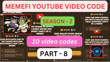 Memefi All Video Codes | Memefi Youtube Video Code | Memefi Code Today | Memefi Video Code Part - 8