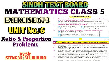 Ratio Problems | Proportion Problems | Direct proportion | Inverse proportion | Exercise 6.3 Math 5