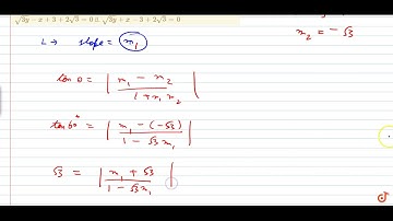 A straight line L passes through (3,-2) also inclined at an angle `60^@` to the line `sqrt(3x)...