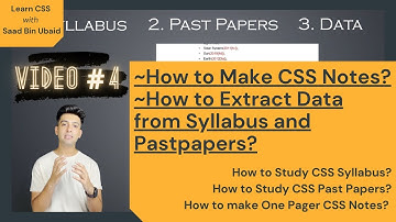 How to Make CSS Notes Using Syllabus and Past Papers