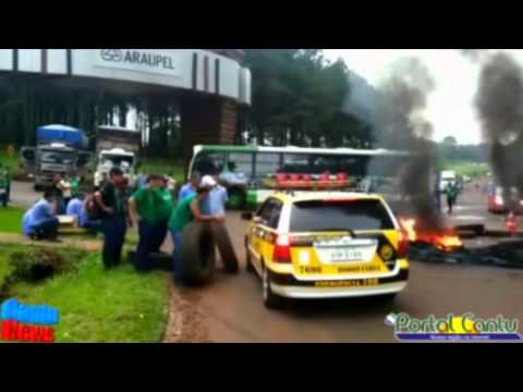 Protesto na Araupel em Quedas do Iguaçu