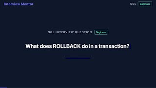 Famous What Does ROLLBACK Do in SQL Transactions? [60 Seconds] Profile