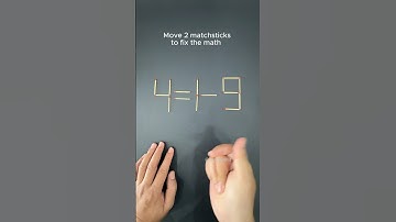 Move 2 sticks to fix 4=1-9 answer 🤯 #shorts #quiz #puzzle