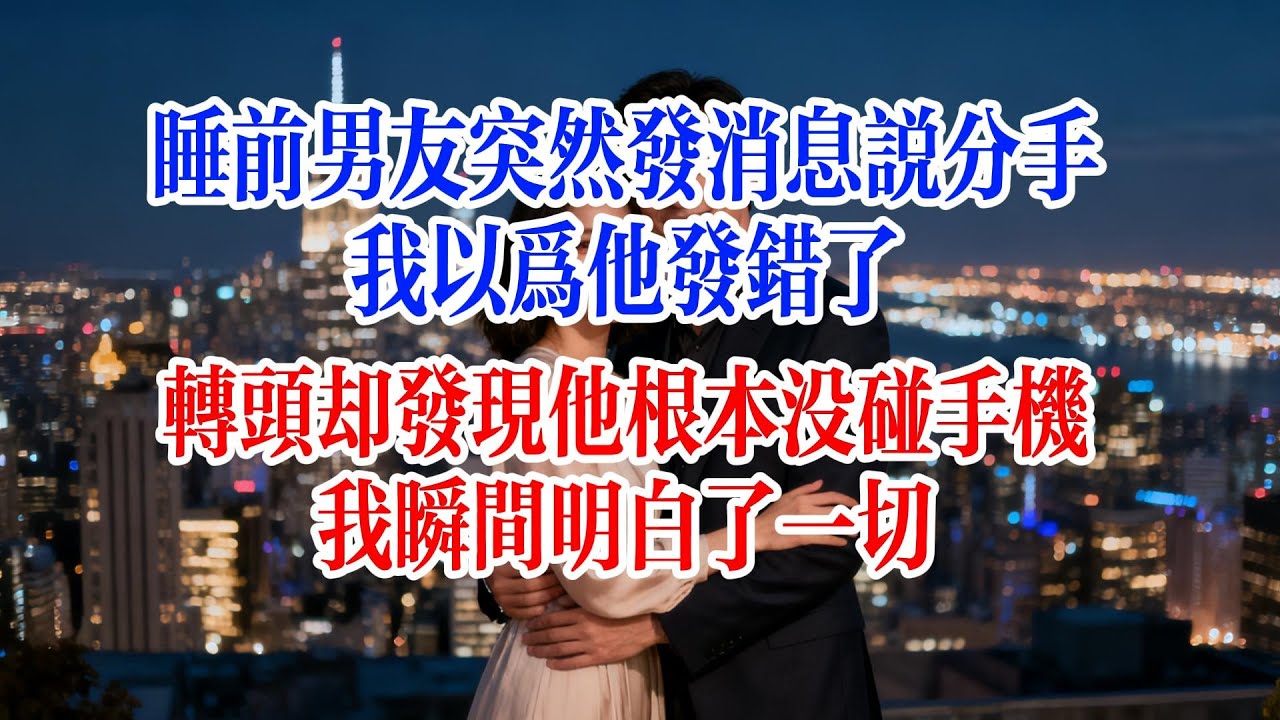 睡前男友突然發消息說分手，我以為他發錯了，轉頭卻發現他根本沒碰手機，我瞬間明白了一切#故事頻道 #情感故事 #爱情故事 #婚姻 #小说