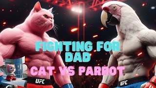 🔥Fighting for dad🔥 (Cat VS Parrot) #cat #cute #ai #shorts #trending #cats