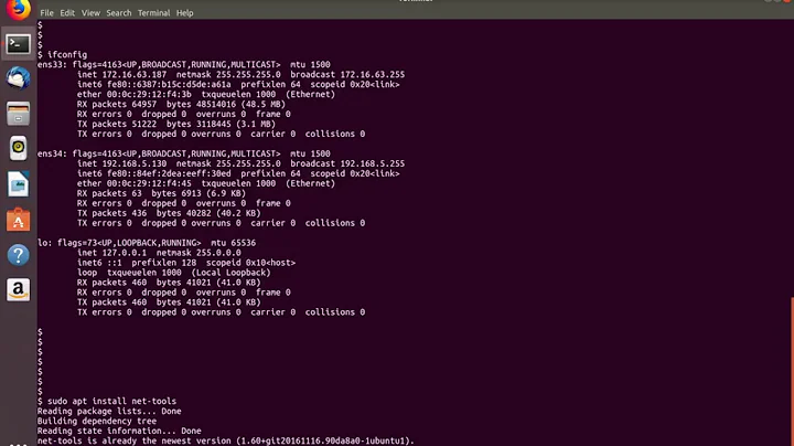 How to install “ifconfig” command in Ubuntu