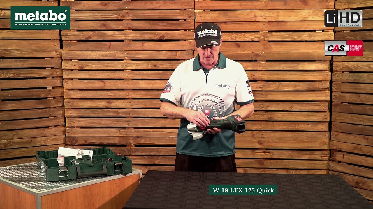 W 18 LTX 125 Quick Cordless Angle Grinder - Metabo - YouTube